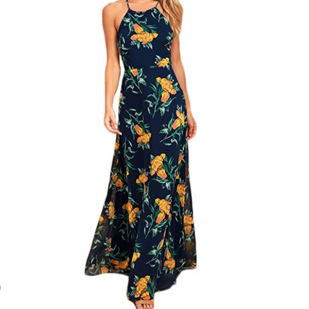 Coventavenue - Tie up Back Maxi Floral Dress